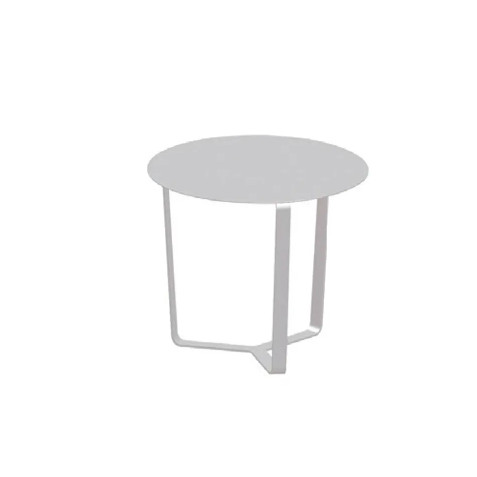 Mesa de centro redonda para exterior em alumínio revestido a pó epóxi - Mitch Viadurini