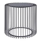 Mesinha Redonda em Aço Pintado e Vidro Temperado - Apuleio Viadurini