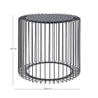 Mesinha Redonda em Aço Pintado e Vidro Temperado - Apuleio Viadurini