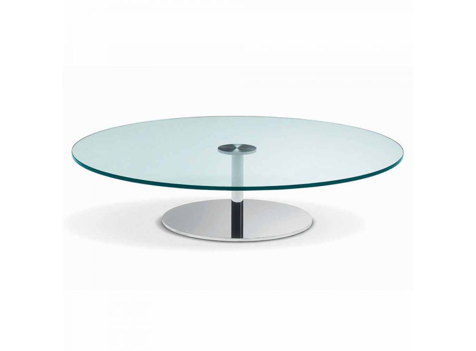 Mesa de centro redonda em vidro extra claro - Giovannino Viadurini