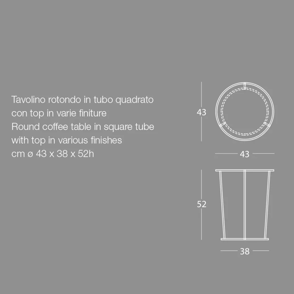Mesa de centro redonda para sala moderna em metal colorido Made in Italy - Raphael Viadurini
