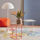 Mesa de centro redonda para sala moderna em metal colorido Made in Italy - Raphael Viadurini