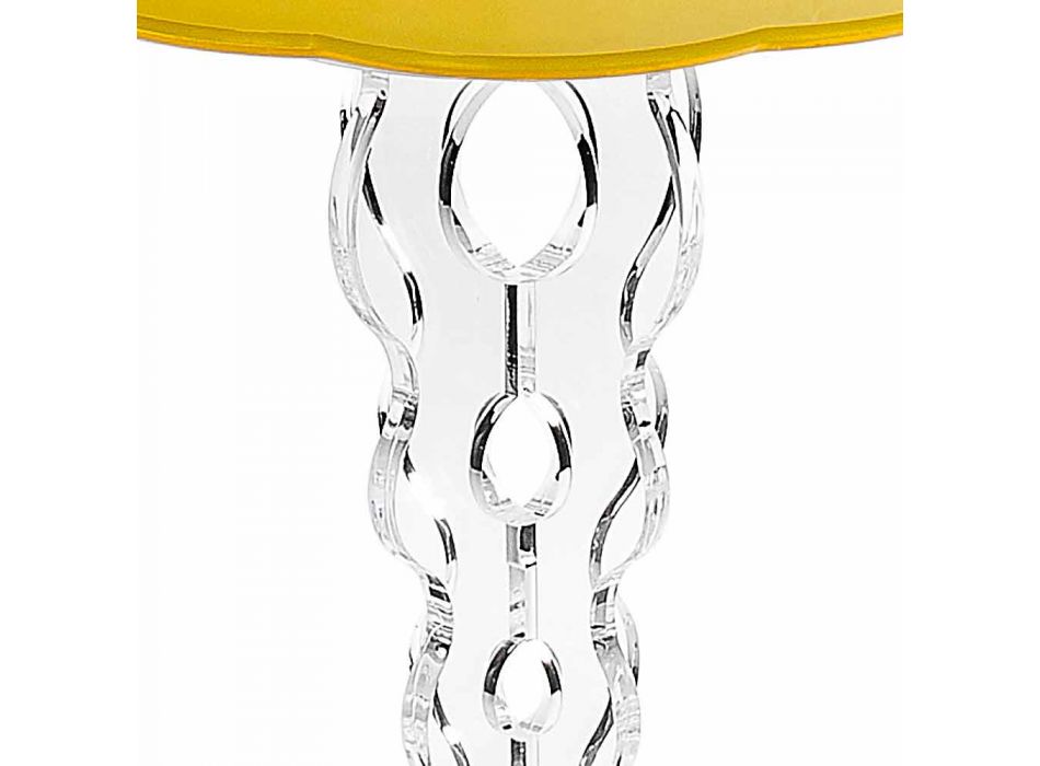 Mesa de centro redonda amarela 36cm de diâmetro design moderno Janis, made in Italy Viadurini