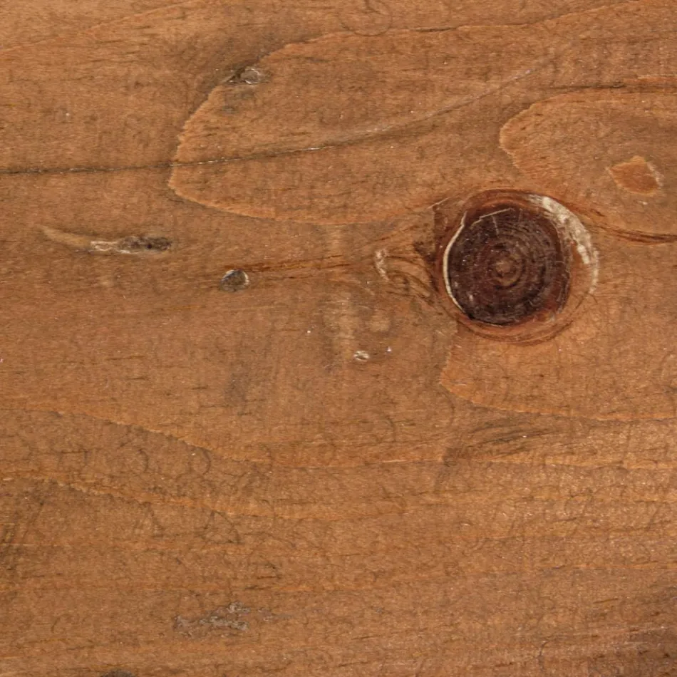 Mesa de centro redonda em madeira reciclada e aço branco ou cinza - Genoveffa Viadurini