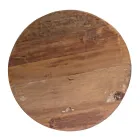 Mesa de centro redonda em madeira reciclada e aço branco ou cinza - Genoveffa Viadurini