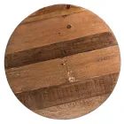 Mesa de centro redonda em madeira reciclada e aço branco ou cinza - Genoveffa Viadurini