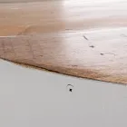 Mesa de centro redonda em madeira reciclada e aço branco ou cinza - Genoveffa Viadurini