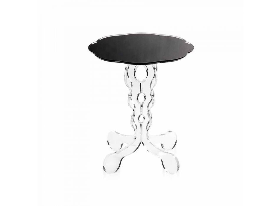 Mesa de centro redonda preta 36 cm design moderno Janis, made in Italy Viadurini