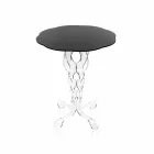 Mesa de café redonda preta de diâmetro 50 cm design moderno Janis, made in Italy Viadurini