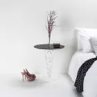 Mesa de café redonda preta de diâmetro 50 cm design moderno Janis, made in Italy Viadurini