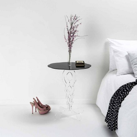 Mesa de café redonda preta de diâmetro 50 cm design moderno Janis, made in Italy Viadurini