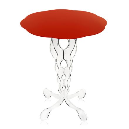 Mesa lateral redonda vermelha 36 cm Janis, design moderno, fabricado na Itália Viadurini