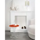 Mesa de centro vermelha redonda diâmetro 50 cm Janis design moderno, fabricado na Itália Viadurini