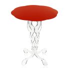 Mesa de centro redonda vermelha 50 cm Janis, design moderno, fabricado na Itália Viadurini