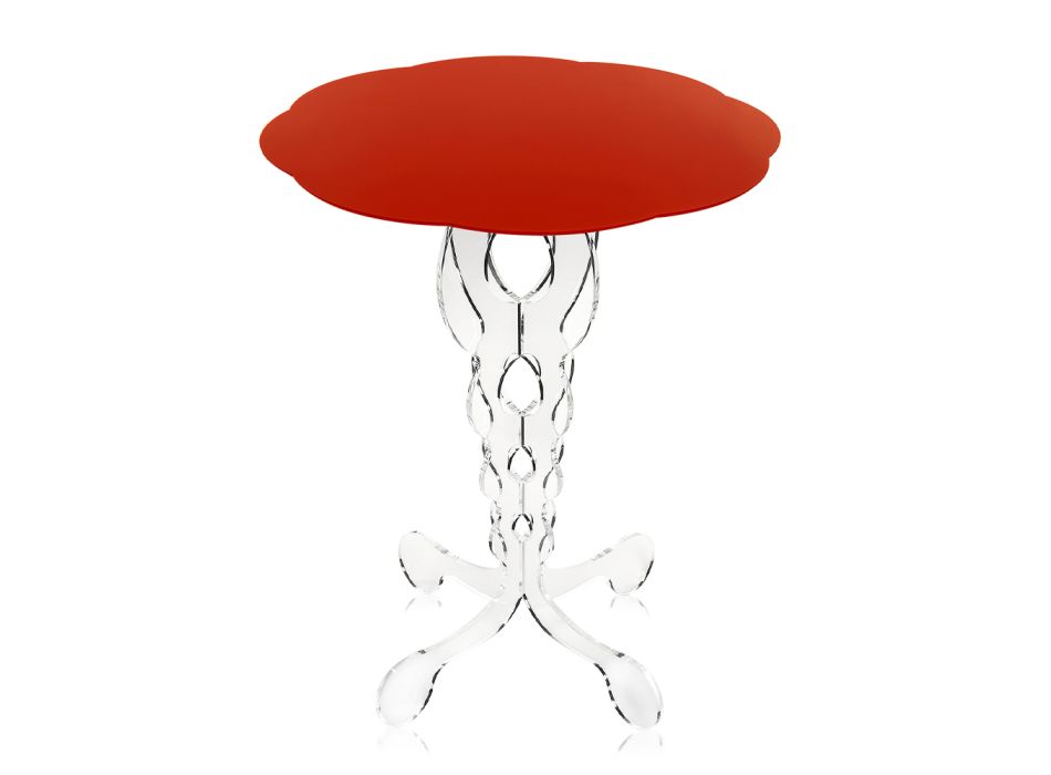 Mesa de centro redonda vermelha 50 cm Janis, design moderno, fabricado na Itália Viadurini