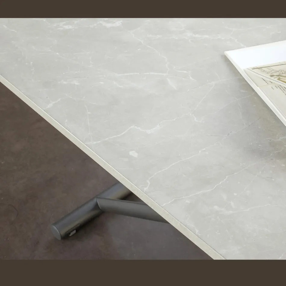 Mesa de centro transformável com altura ajustável até 82 cm Made in Italy - Roda Viadurini