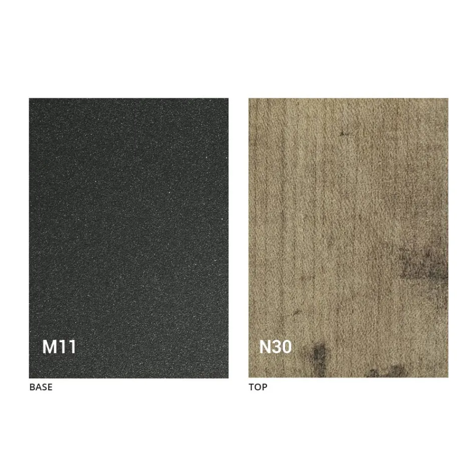 Mesa de centro transformavel com tampo de madeira e base de metal Made in Italy - Peach Viadurini