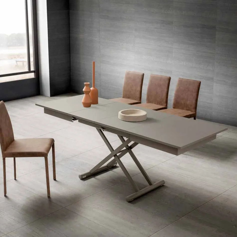 Mesinha Transformável da Sala de Estar em Fenix e Metal Made in Italy - Chiano Viadurini