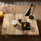 Mesa de Centro Transformable Design em Madeira e Black Metal Made in Italy - Niverio Viadurini