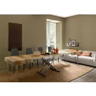 Mesa de Centro Transformable Design em Madeira e Black Metal Made in Italy - Niverio Viadurini