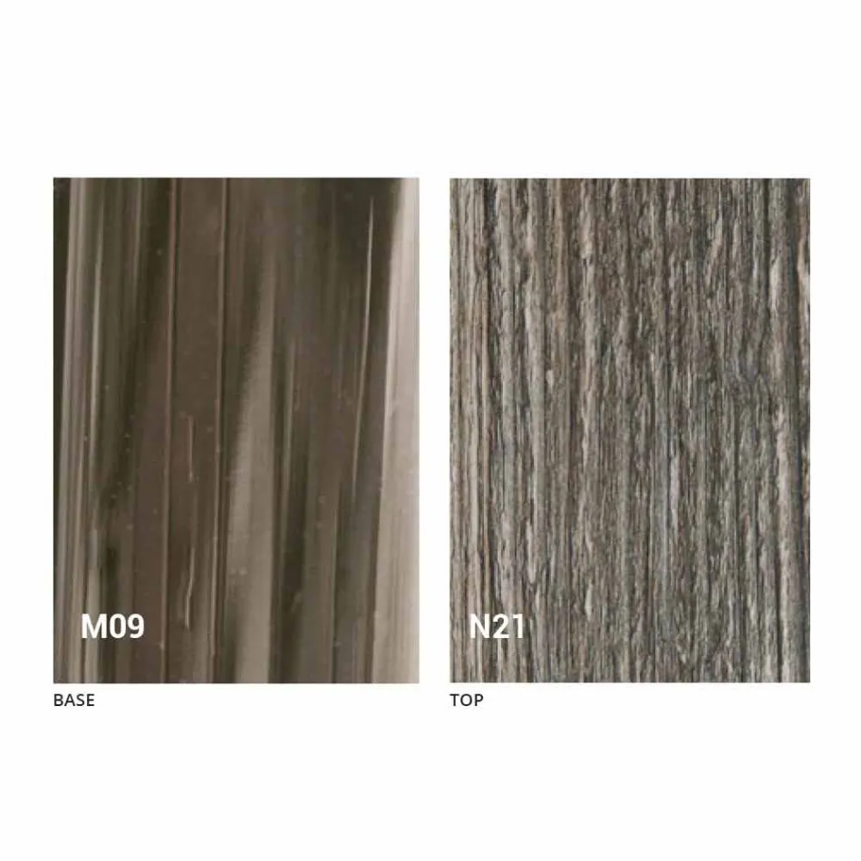 Mesa de Centro Transformable Design em Madeira e Black Metal Made in Italy - Niverio Viadurini