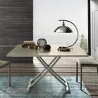 Mesa de centro transformável em metal e design cerâmico Made in Italy - Saturn Viadurini