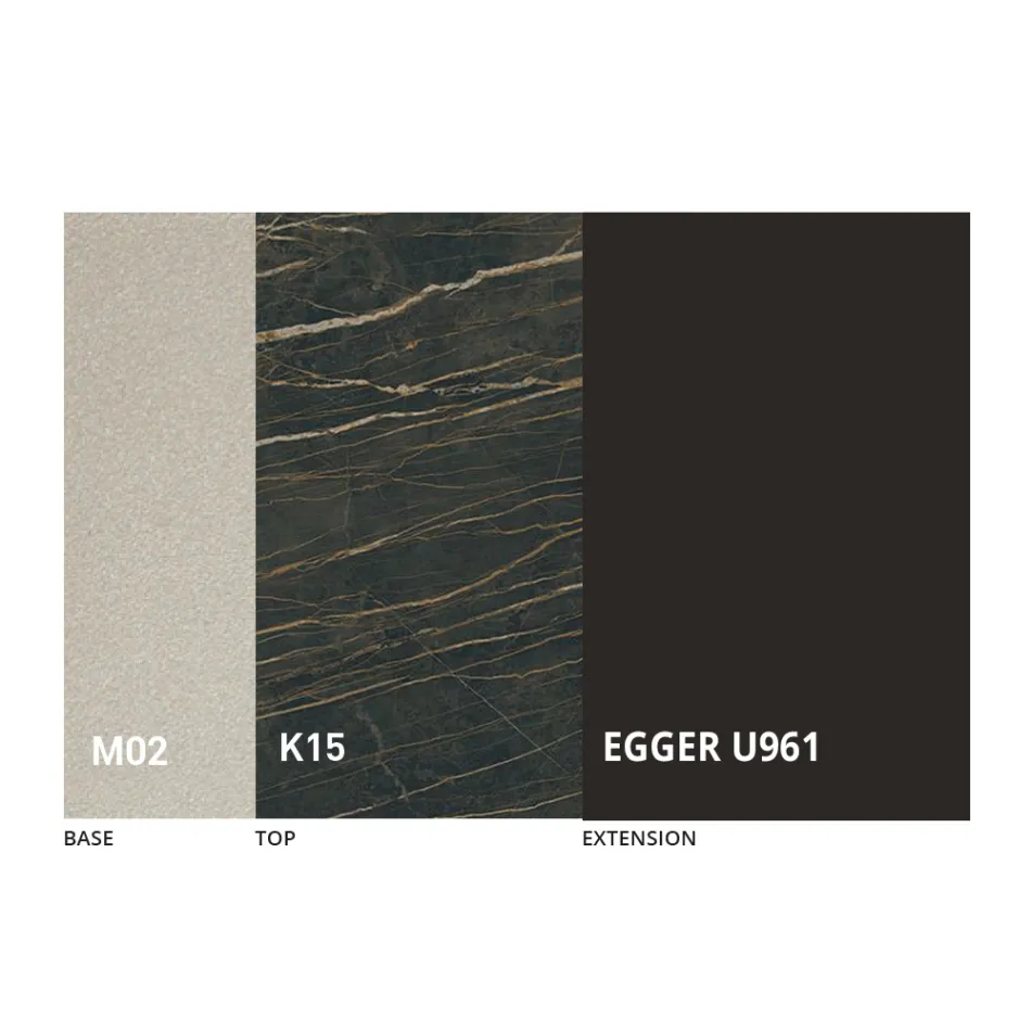 Mesa de centro transformável em metal e design cerâmico Made in Italy - Saturn Viadurini