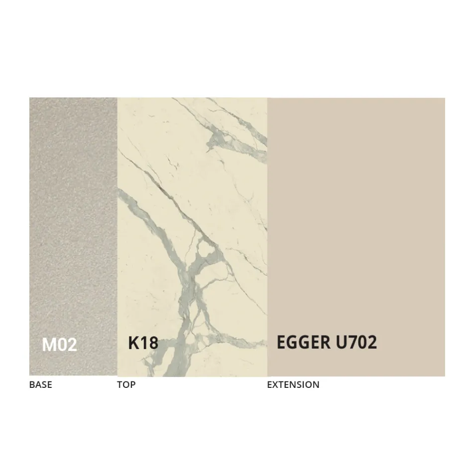 Mesa de centro transformável em metal e design cerâmico Made in Italy - Saturn Viadurini