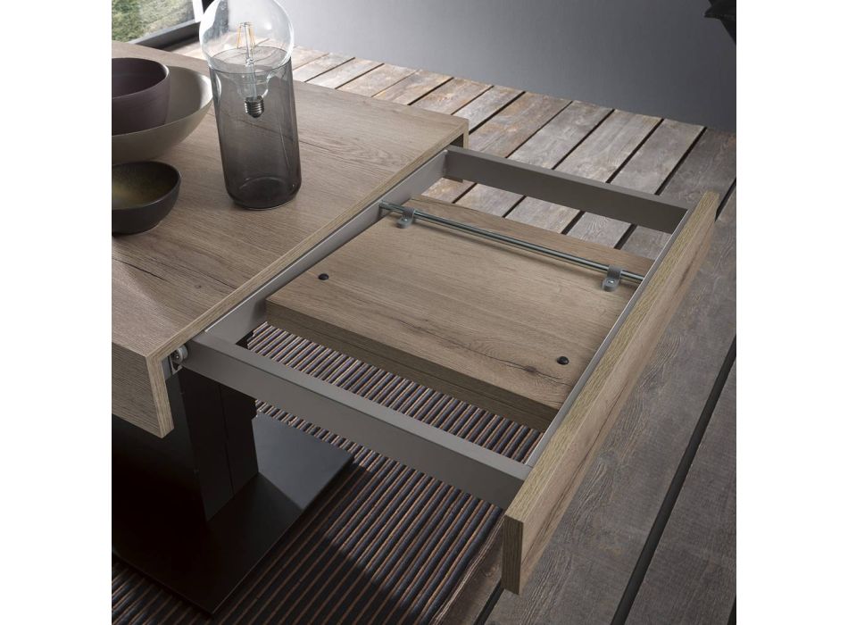 Mesa de centro transformável em mesa de jantar de madeira fabricada na Itália - Polar Viadurini