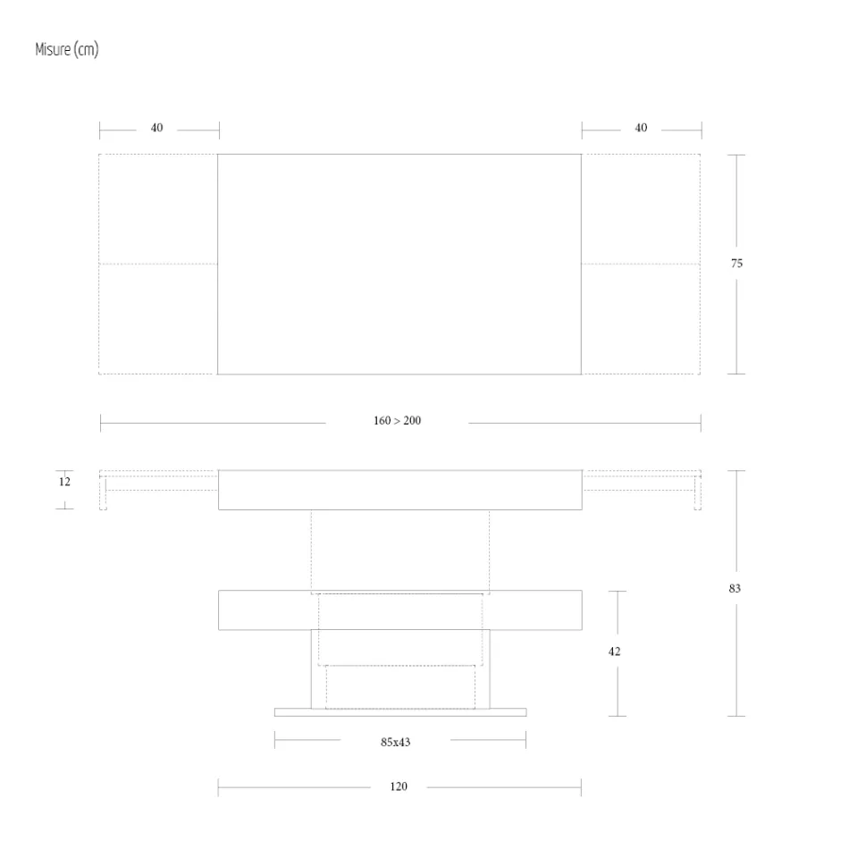 Mesa de centro transformável em mesa de jantar de madeira fabricada na Itália - Polar Viadurini