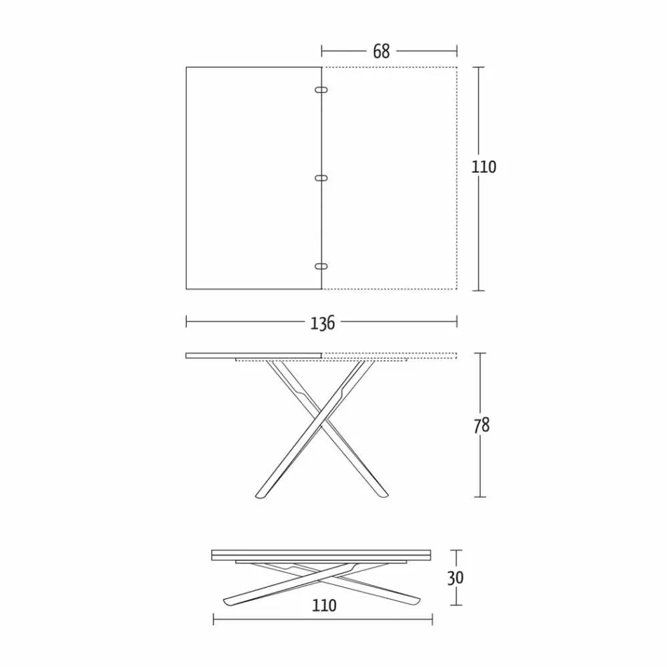 Mesa de centro conversível em mesa de jantar Tampo de madeira e base de metal - pêssego Viadurini