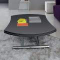 Mesa de Centro Transformável em Metal Redondo e Mesa de Jantar em Vidro - Giordana
