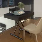 Mesa de centro moderna transformável em metal e madeira fabricada na Itália - universo Viadurini