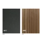 Mesa de centro transformavel moderna em metal grafite e tampo em madeira - Sistocle Viadurini