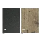 Mesa de centro transformavel moderna em metal grafite e tampo em madeira - Sistocle Viadurini