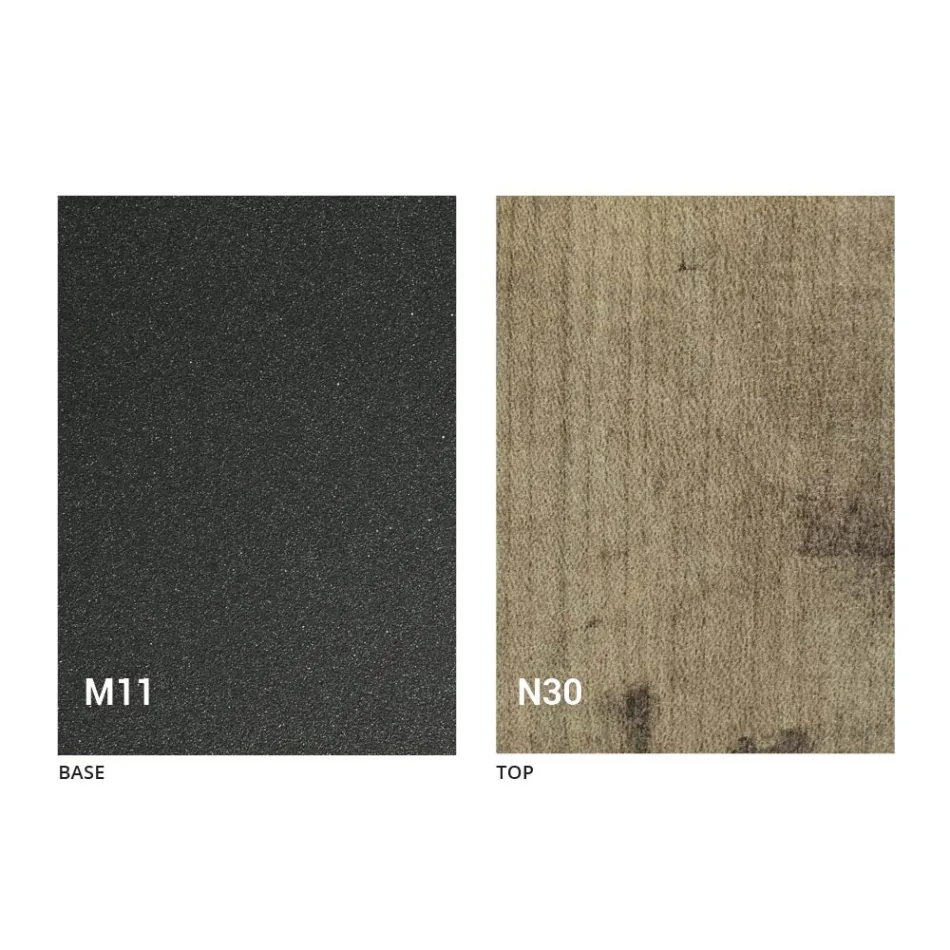 Mesa de centro transformavel moderna em metal grafite e tampo em madeira - Sistocle Viadurini