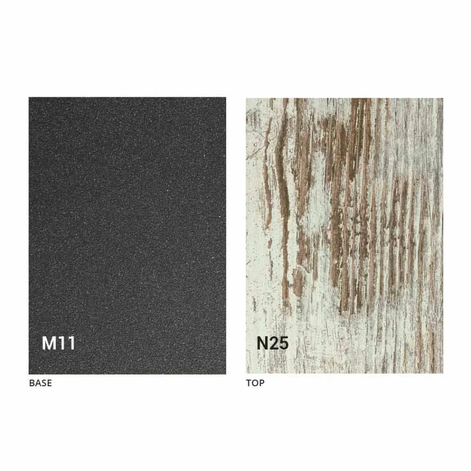 Mesa de centro transformavel moderna em metal grafite e tampo em madeira - Sistocle Viadurini