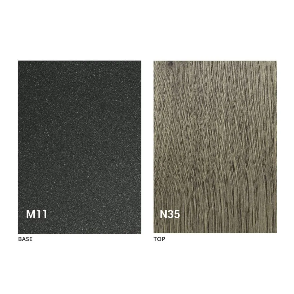 Mesa de centro transformavel moderna em metal grafite e tampo em madeira - Sistocle Viadurini