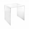 Design moderno mesa lateral transparente 50x50 cm Terry Big, made in Italy