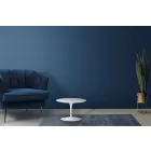 Mesa de centro Tulipa Eero Saarinen H 39 com tampo laminado líquido branco fabricado na Itália - Escarlate Viadurini