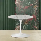 Mesa de centro Eero Saarinen Tulipa H 39 com tampo de mármore Statuarietto Carrara Viadurini