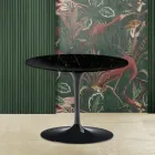 Mesa de centro Tulipa Eero Saarinen H 41 com tampo redondo de mármore preto Marquinia Viadurini