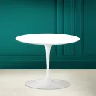 Mesa de Centro Tulipa Eero Saarinen H 41 em Cerâmica Branca Absoluta Made in Italy - Escarlate Viadurini