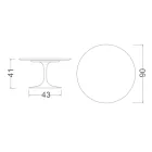 Mesa de Centro Tulipa Eero Saarinen H 41 em Cerâmica Branca Absoluta Made in Italy - Escarlate Viadurini