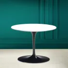 Mesa de Centro Tulipa Eero Saarinen H 41 em Cerâmica Branca Absoluta Made in Italy - Escarlate Viadurini