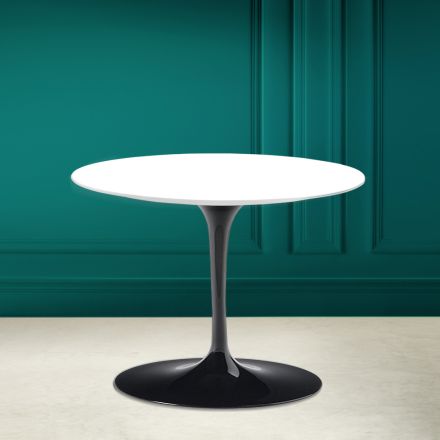Mesa de Centro Tulipa Eero Saarinen H 41 em Cerâmica Branca Absoluta Made in Italy - Escarlate Viadurini
