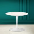 Mesa de centro Tulip Eero Saarinen H 41 em cerâmica Diamond Cream Made in Italy - Escarlate