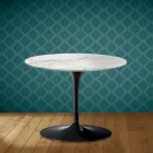 Mesa de centro Tulip de Eero Saarinen, 104 cm de altura, em cerâmica polida, fabricada na Itália - Vermelho Escarlate Viadurini