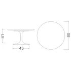 Mesa de centro Tulip de Eero Saarinen, 41 cm de altura, em cerâmica Marmorio, fabricada na Itália - Vermelho Escarlate Viadurini