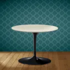 Mesa de centro Tulip de Eero Saarinen, 41 cm de altura, em cerâmica Marmorio, fabricada na Itália - Vermelho Escarlate Viadurini